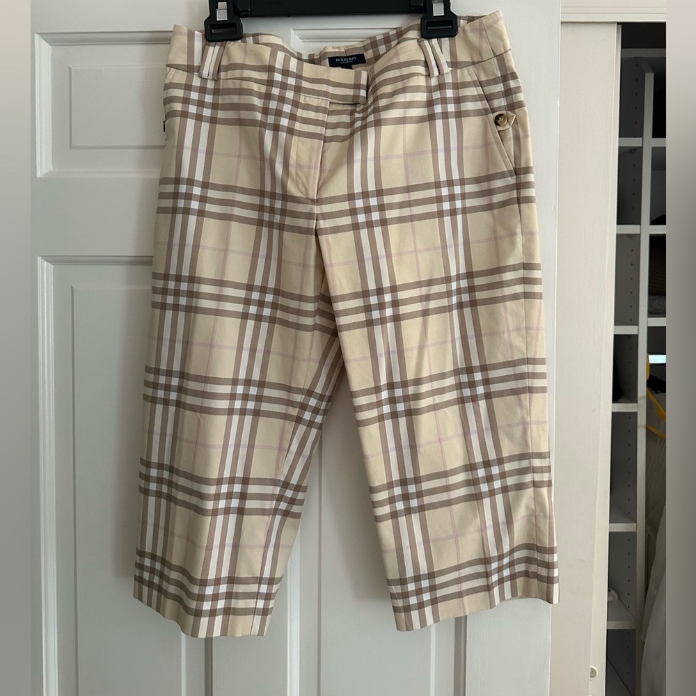 Burberry beige plaid bermuda shorts